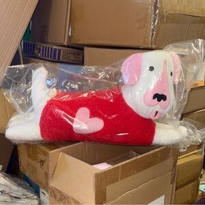 For fearless mom Red and White Dog Plush Toy